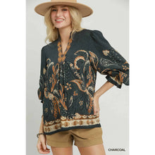 Load image into Gallery viewer, Paisley Border Print Blouse