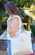Load image into Gallery viewer, Caroline Hill Kinzley Quilted Tote Pearl