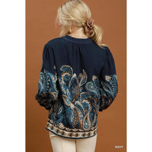 Load image into Gallery viewer, Paisley Border Print Blouse