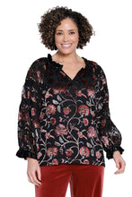 Load image into Gallery viewer, Tru Luxe T45482BM Burnout Velvet Top