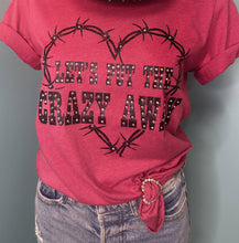 Load image into Gallery viewer, Tee Tie Heart Gold with Clear Blingy Rhinestones