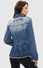 Load image into Gallery viewer, Adore Blue Love Denim Jacket

