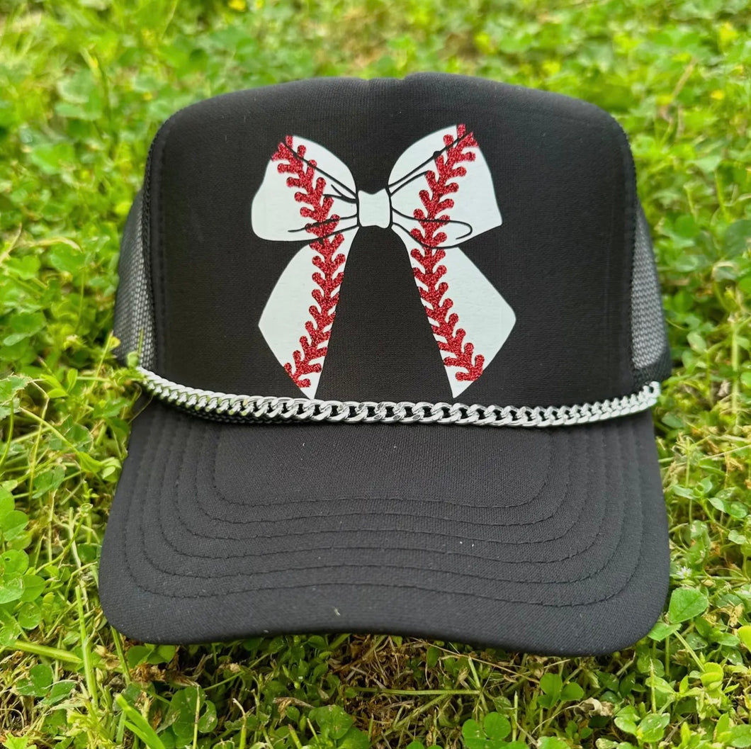 Very Cherry Baseball Bow Trucker Hat W/Chain