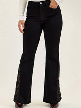 Load image into Gallery viewer, Judy Blue Black Flare W/ Lace Insert

