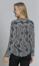 Load image into Gallery viewer, APNY Zebra Print Roll up Sleeve Blouse
