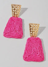 Load image into Gallery viewer, Faux Straw Dangle Earrings
