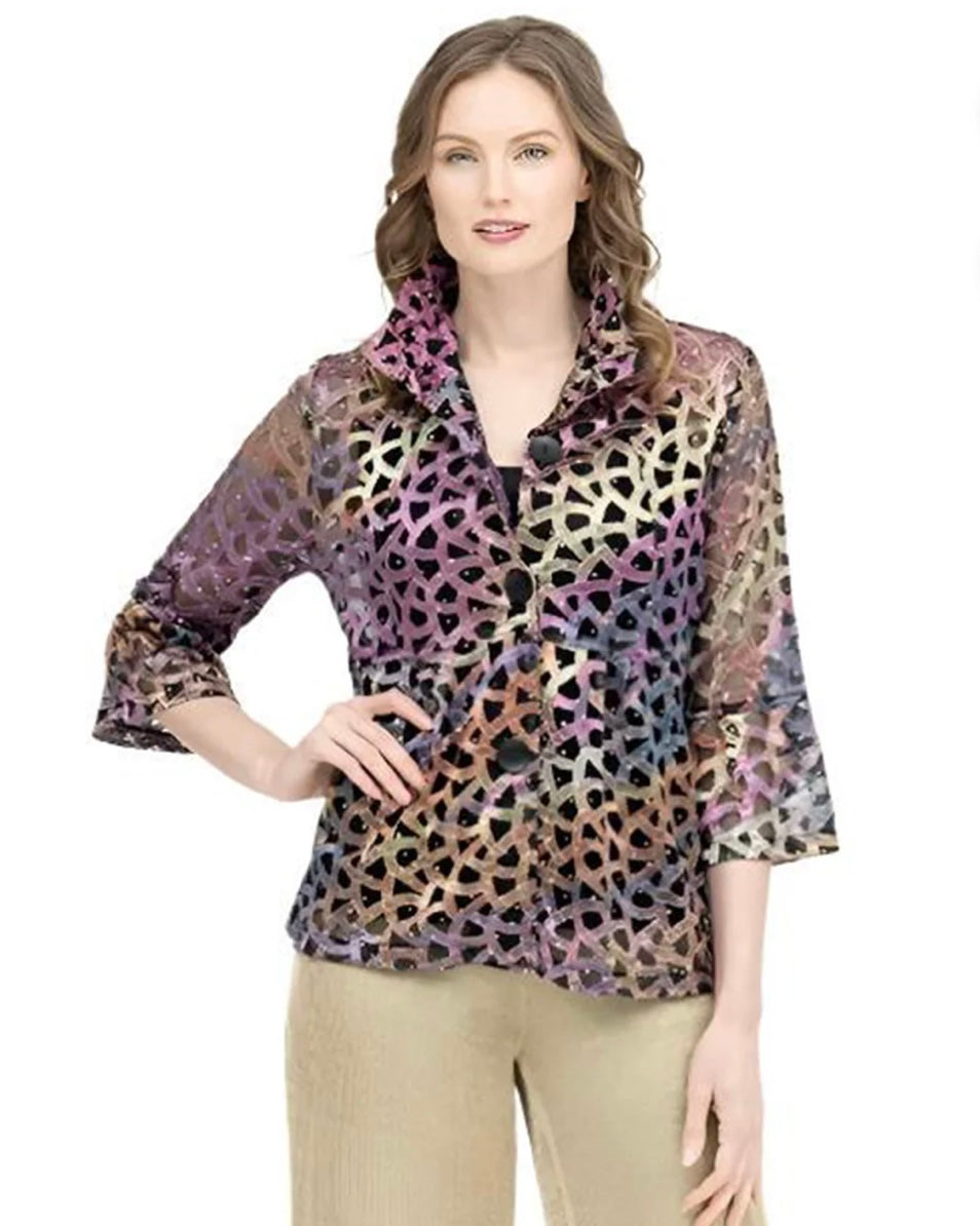 Damee 400 Mesh Peplum Jacket