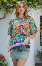 Load image into Gallery viewer, THML Smocked Shoulder Tie Top
