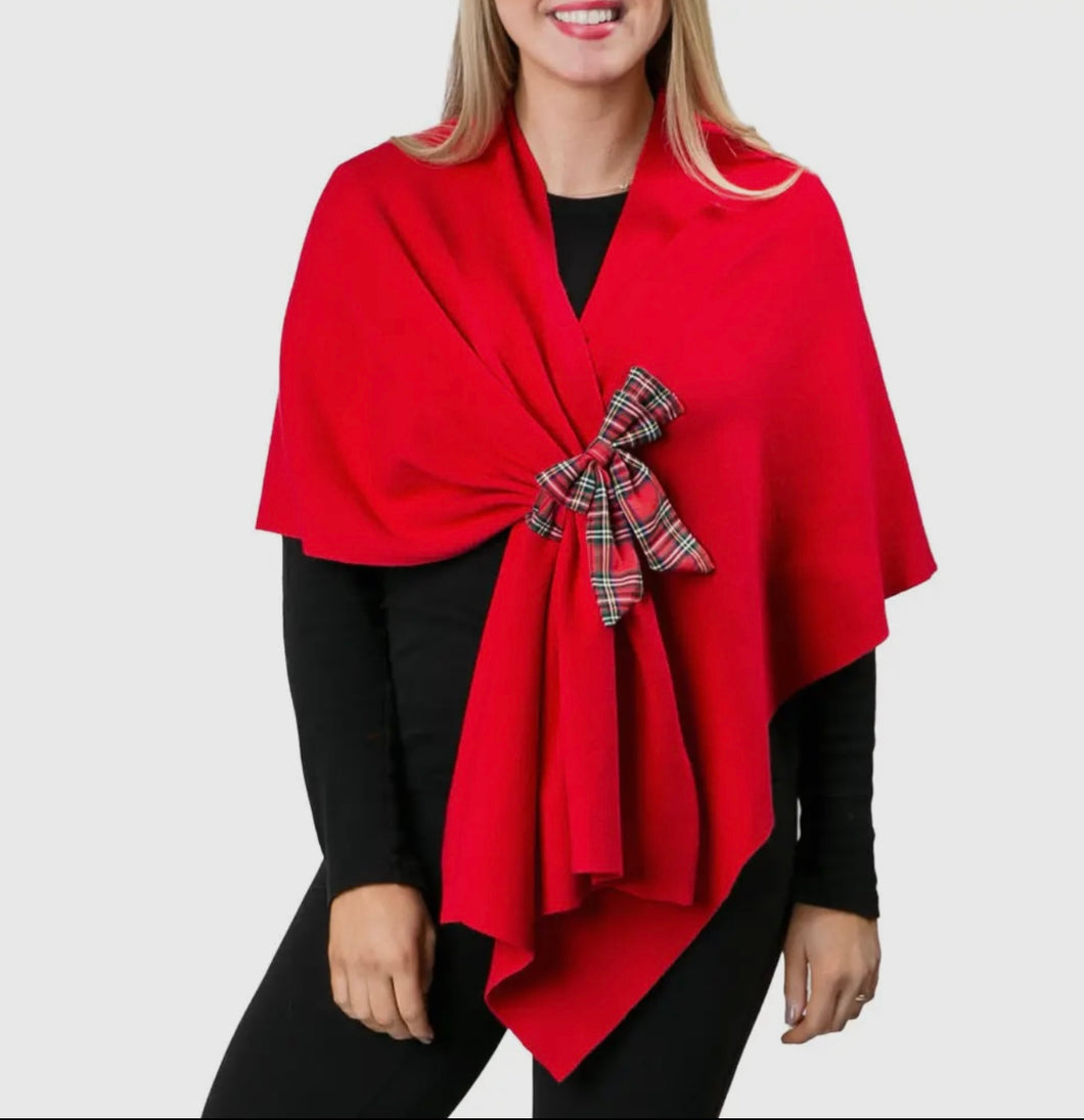 Top It Off 332RPBOW Wrap with Plaid Bow