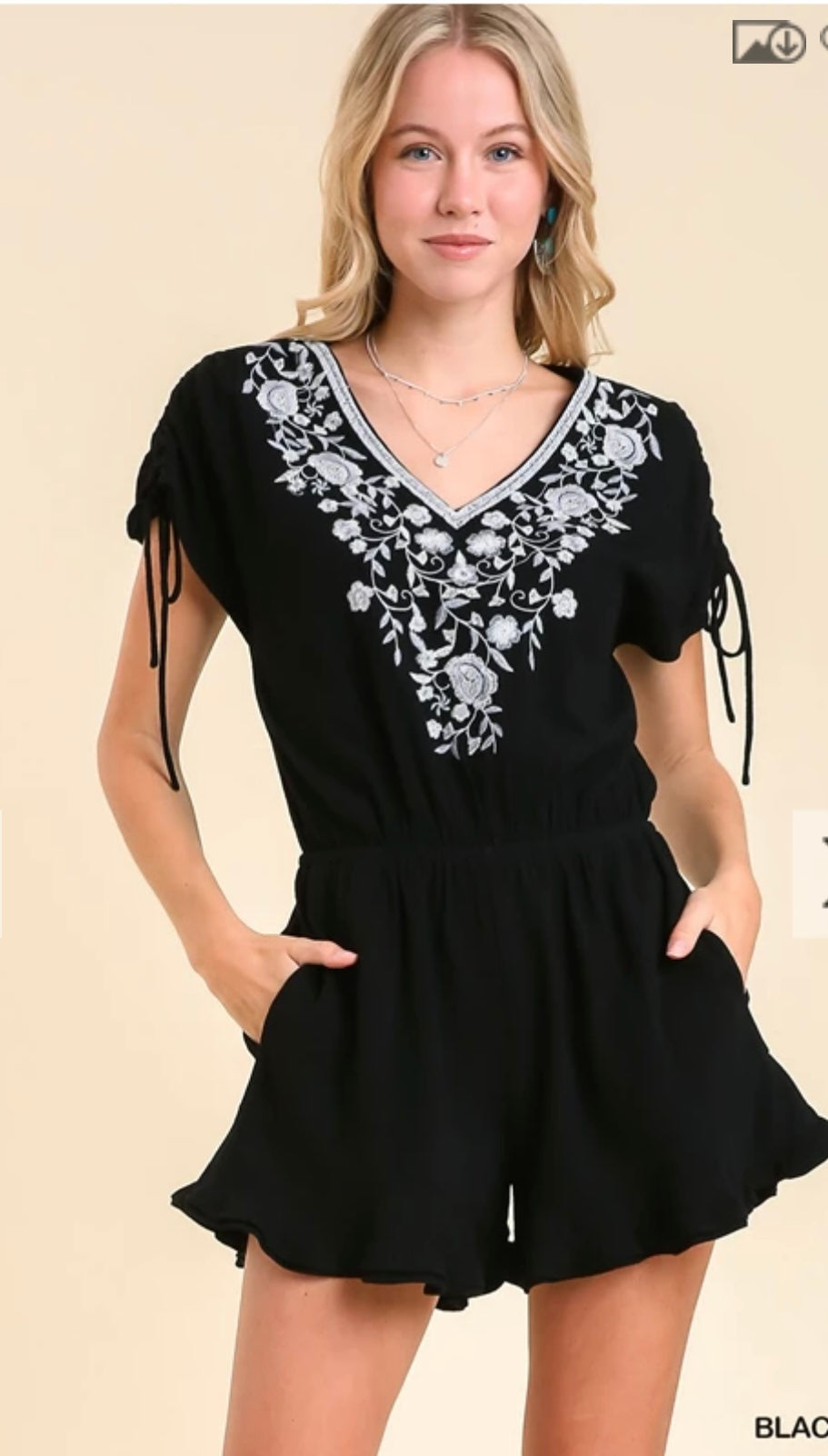 Umgee R0148 Embroidered Romper