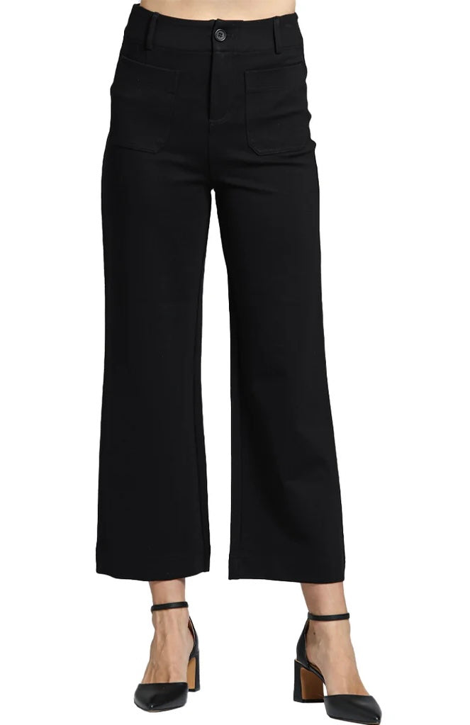 APNY E168 Ponte Cropped Wide Leg Pant