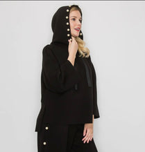 Load image into Gallery viewer, Joh 7425FT Black Scuba Hoodie W/Pearls
