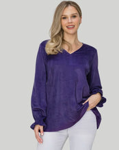 Load image into Gallery viewer, Joh Abigail Stretch Suede Top
