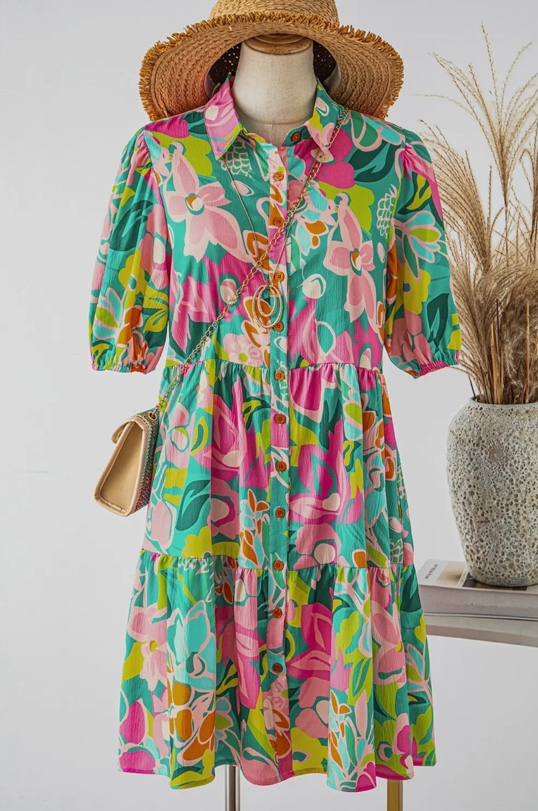 Floral Splash Babydoll Dress