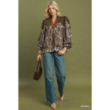 Load image into Gallery viewer, Paisley Border Print Blouse

