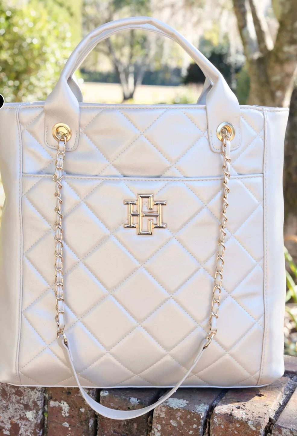 Caroline Hill Kinzley Quilted Tote Pearl
