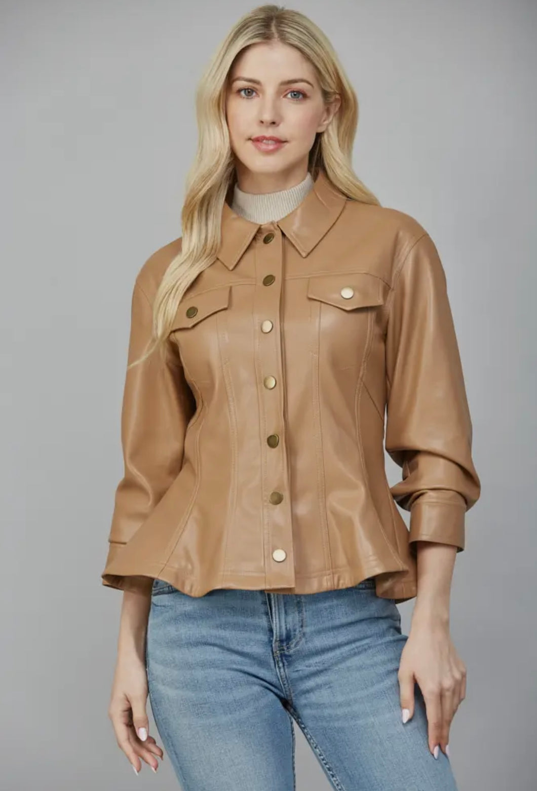 Fate FJ75207 Cinched Peplum Jacket