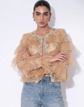 Load image into Gallery viewer, Embellished Ruffle Mesh Jacket
