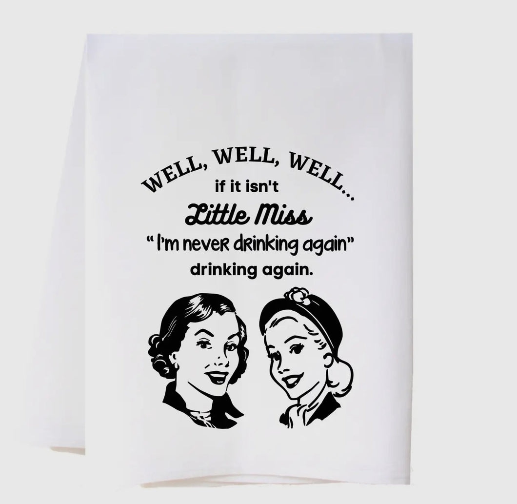 Cora & Pate 23FSTDA Drinking Again Flour Sack Towel