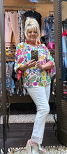 Load image into Gallery viewer, Tru Luxe T26345BM Tie Sleeve Print Top
