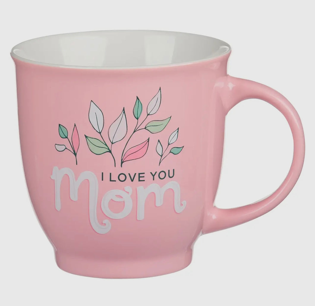 Christian Art Gifts MUG1105 Mug Pink I Love You Mom Isa 62:4