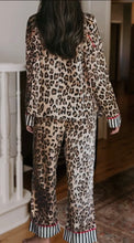 Load image into Gallery viewer, Leopard &amp; Stripe Pajama Set
