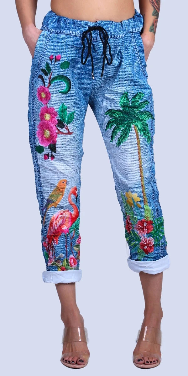 Gigi Moda Flamingo Palm Tree Pant