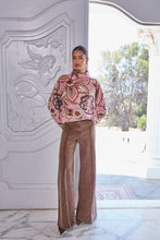 Load image into Gallery viewer, BOLD FLORAL &amp; PAISLEY PATTERN FUNNEL NECKLINE SWEATER
