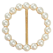 Load image into Gallery viewer, Tee Tie Round Gold with Pearls
