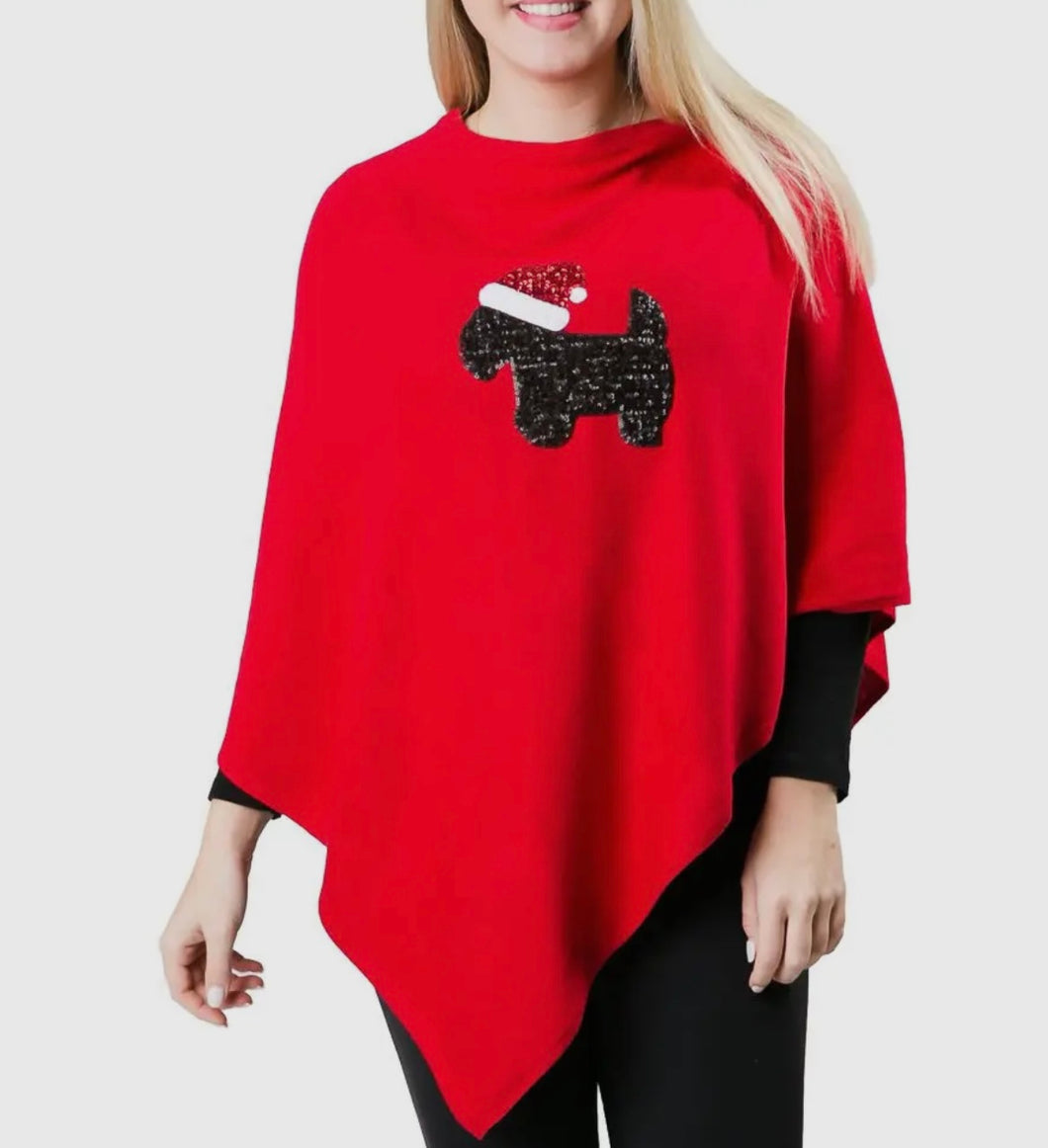 Top It Off 834RSCOT Red Poncho with Scotty Dog
