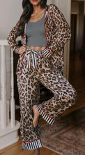 Load image into Gallery viewer, Leopard &amp; Stripe Pajama Set
