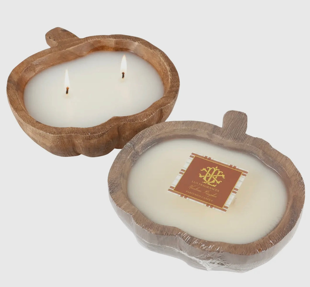 Lux 2 Wick Pumpkin Dough Bowl Candle
