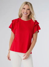 Load image into Gallery viewer, Mandy Cap Sleeve Ruffle Tee
