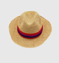Load image into Gallery viewer, Crochet Fedora-Unisex Straw Hat
