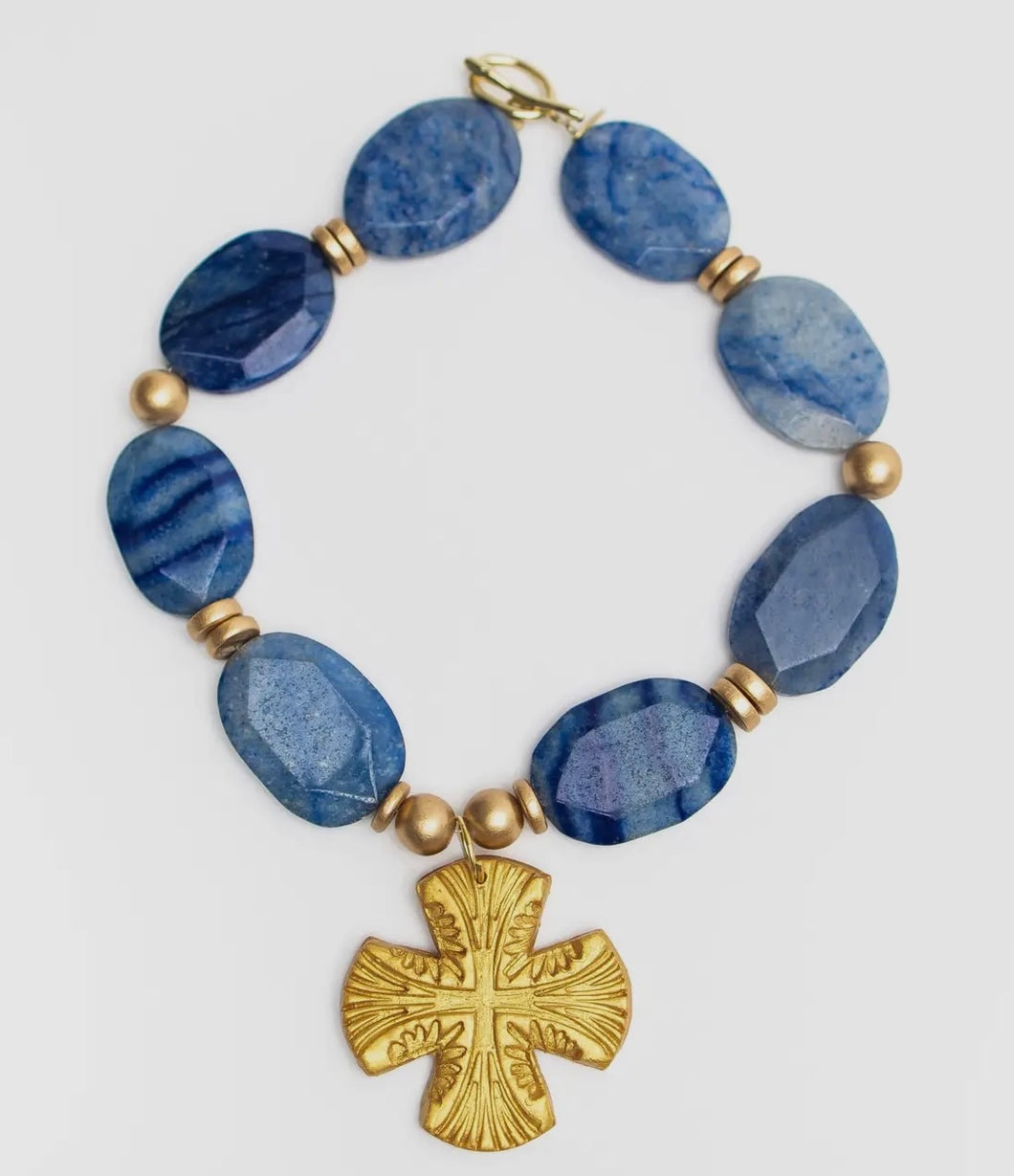 The Hidden Truth Blue Aventurine Nuggets with Martha Cross