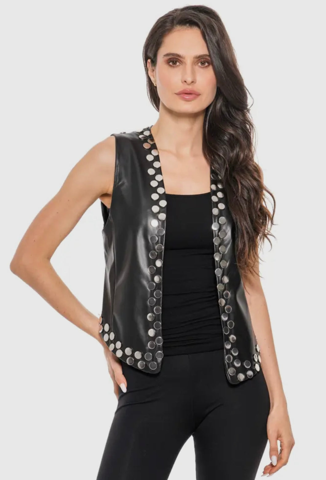 Adore Studded Faux Leather Vest