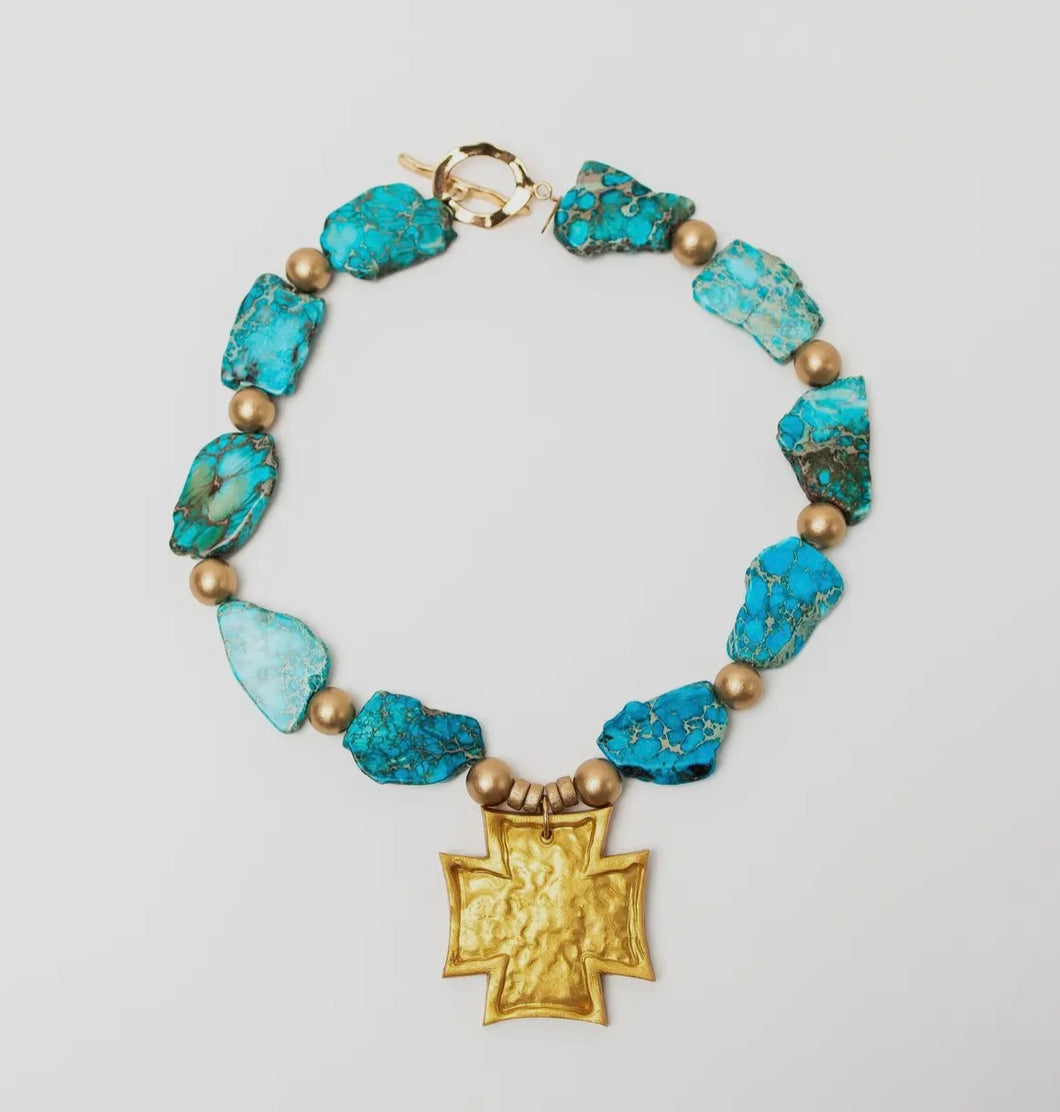 The Hidden Truth Turquoise Sea Jasper Nuggets W/Neal Cross