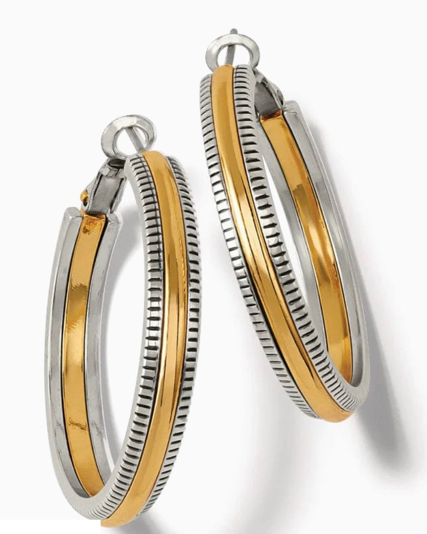 Brighton JA9352 Interlok Noir Heirlom Hoop Earrings