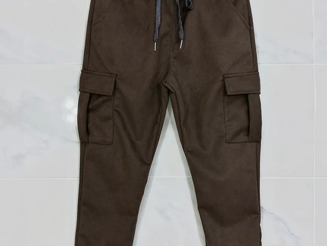Zafa 77P04P41 Suede Cargo Pants