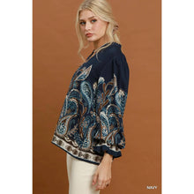 Load image into Gallery viewer, Paisley Border Print Blouse
