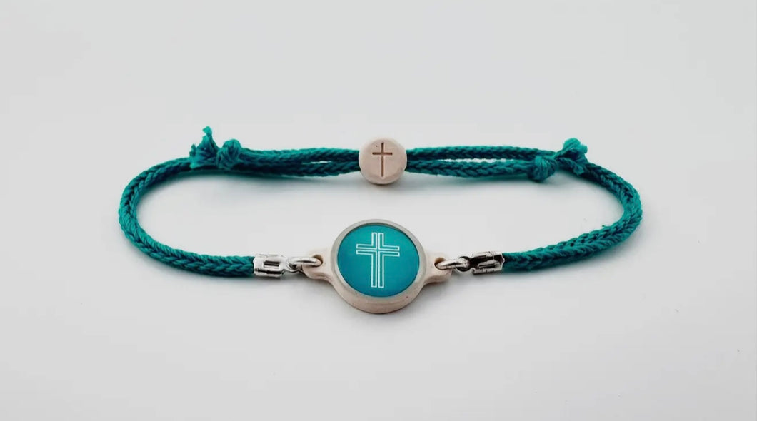Tap To Pray 100-471 Turquoise Cross