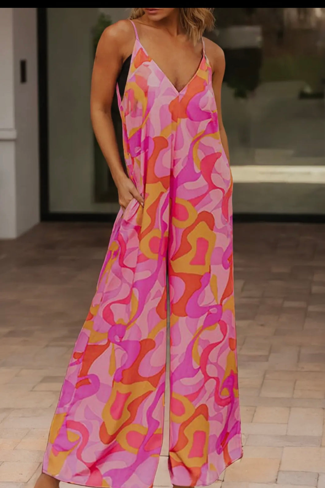 LDC Abstract Print Wide Leg Jumpsuit