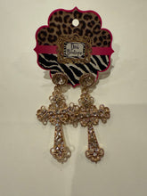 Load image into Gallery viewer, Diva Cross Earrings W/Cry
