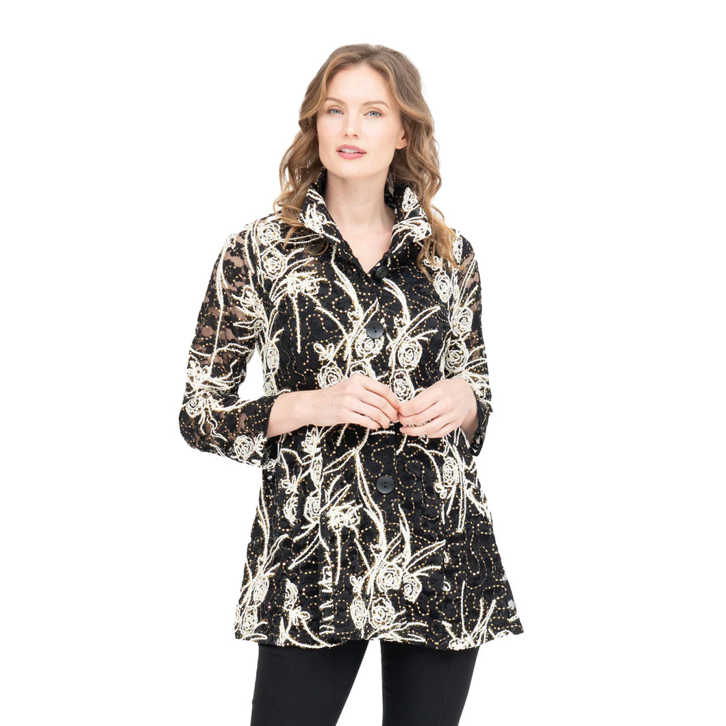 Damee 2413 Sequin & Embroidered Lace on Mesh
