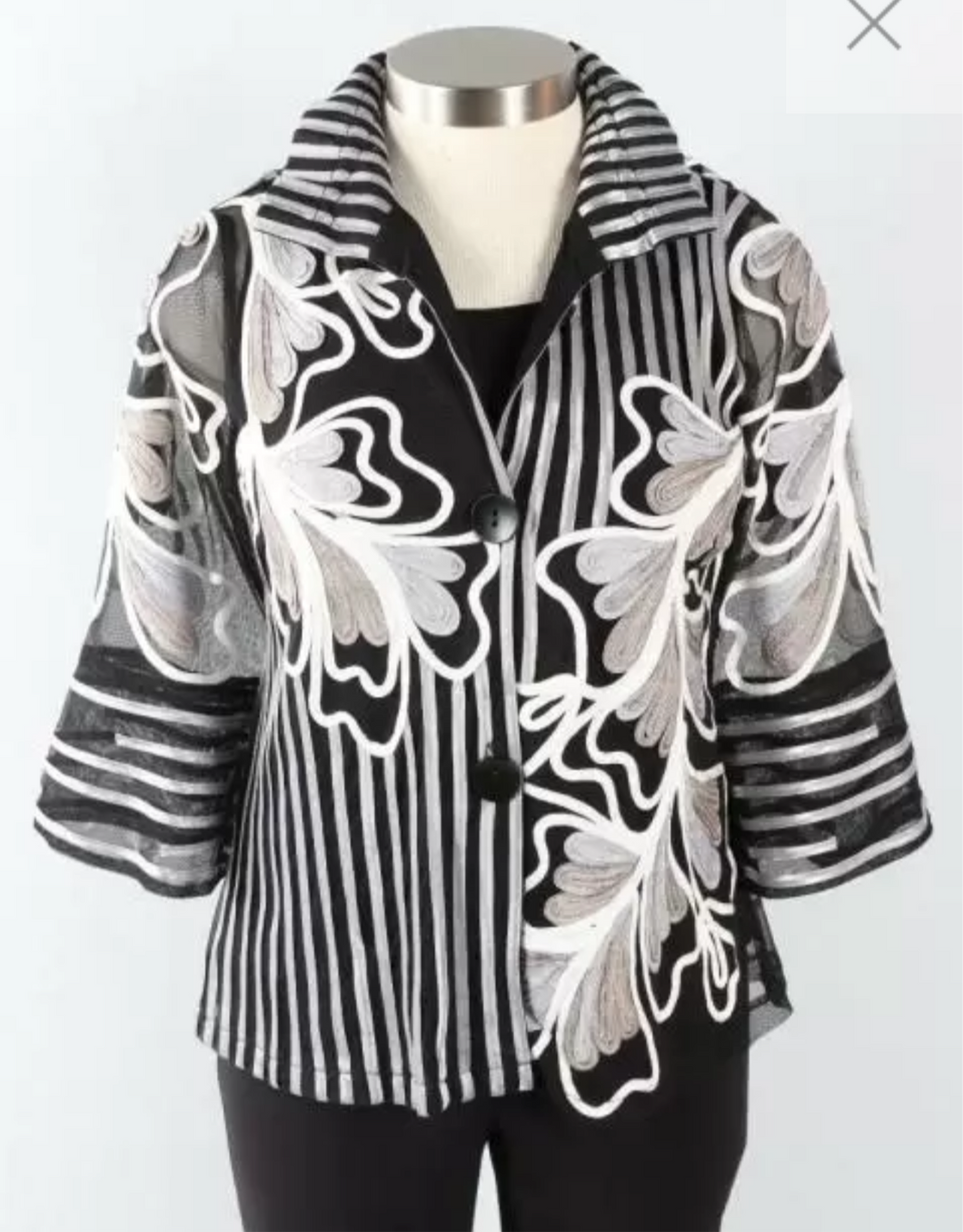 Damee 2407 Flowers & Stripes Soutache Jacket