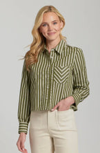 Load image into Gallery viewer, APNY Cropped Stripe Shirt
