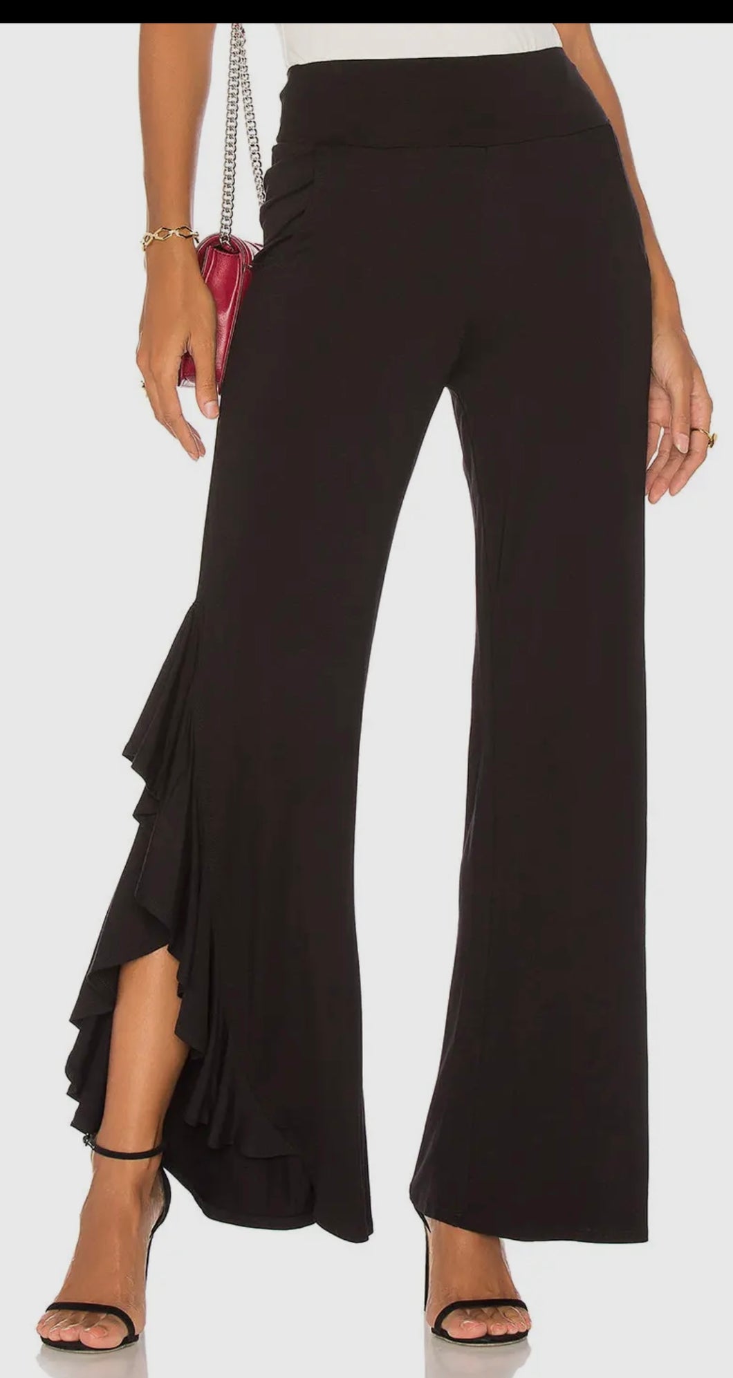 VaVa VP1814 Romanie One Side Slit Ruffle Pant