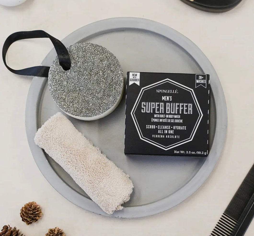 Spongelle Men’s Super Buffer With Black Scrubber 20+