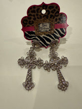 Load image into Gallery viewer, Diva Cross Earrings W/Cry

