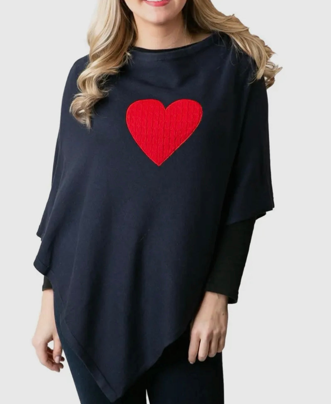 Top It Off 834HRT Heart Poncho